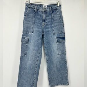 Hudson High Rise Cargo Jeans Utility Wide Straight Leg Hia Womens 28